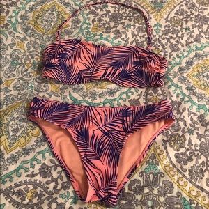 3 for 10 ☀️ palm pattern halter bikini F21